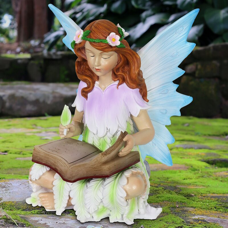 solar powered fairy statue